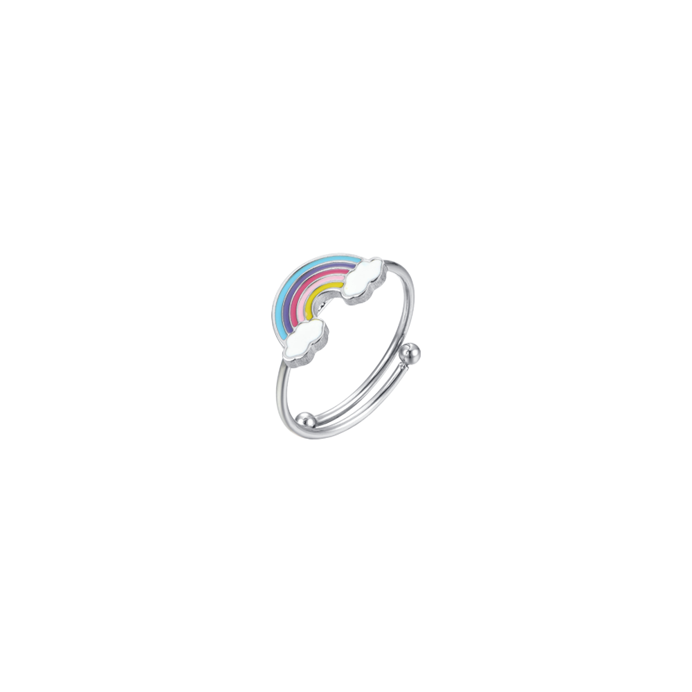 ANELLO BAMBINA IN ACCIAIO CON ARCOBALENO Luca Barra