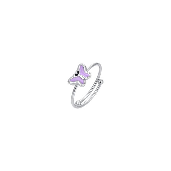 ANILLO NIÑA ACERO ESMALTADO VIOLETA