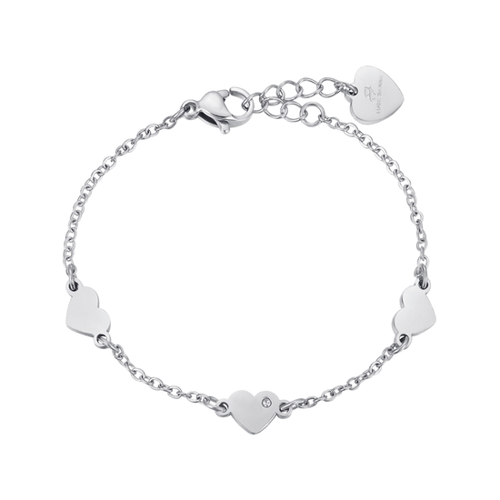 PULSERA INFANTIL DE ACERO CON CORAZONES Luca Barra