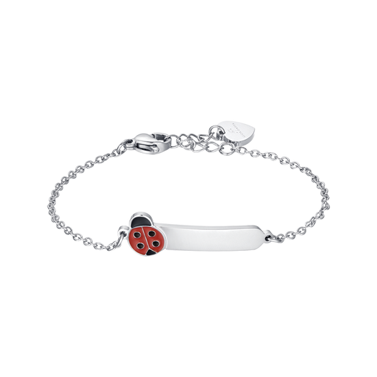 PULSERA PERSONALIZABLE NIÑA DE ACERO CON MARIQUITA