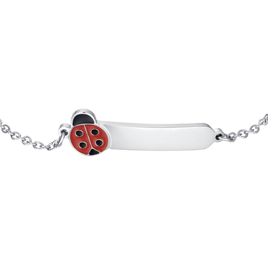 PULSERA PERSONALIZABLE NIÑA DE ACERO CON MARIQUITA
