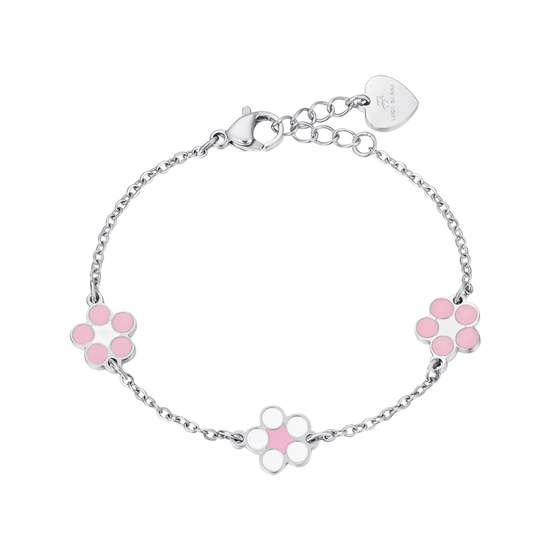 PULSERA DE ACERO NIÑA CON FLORES