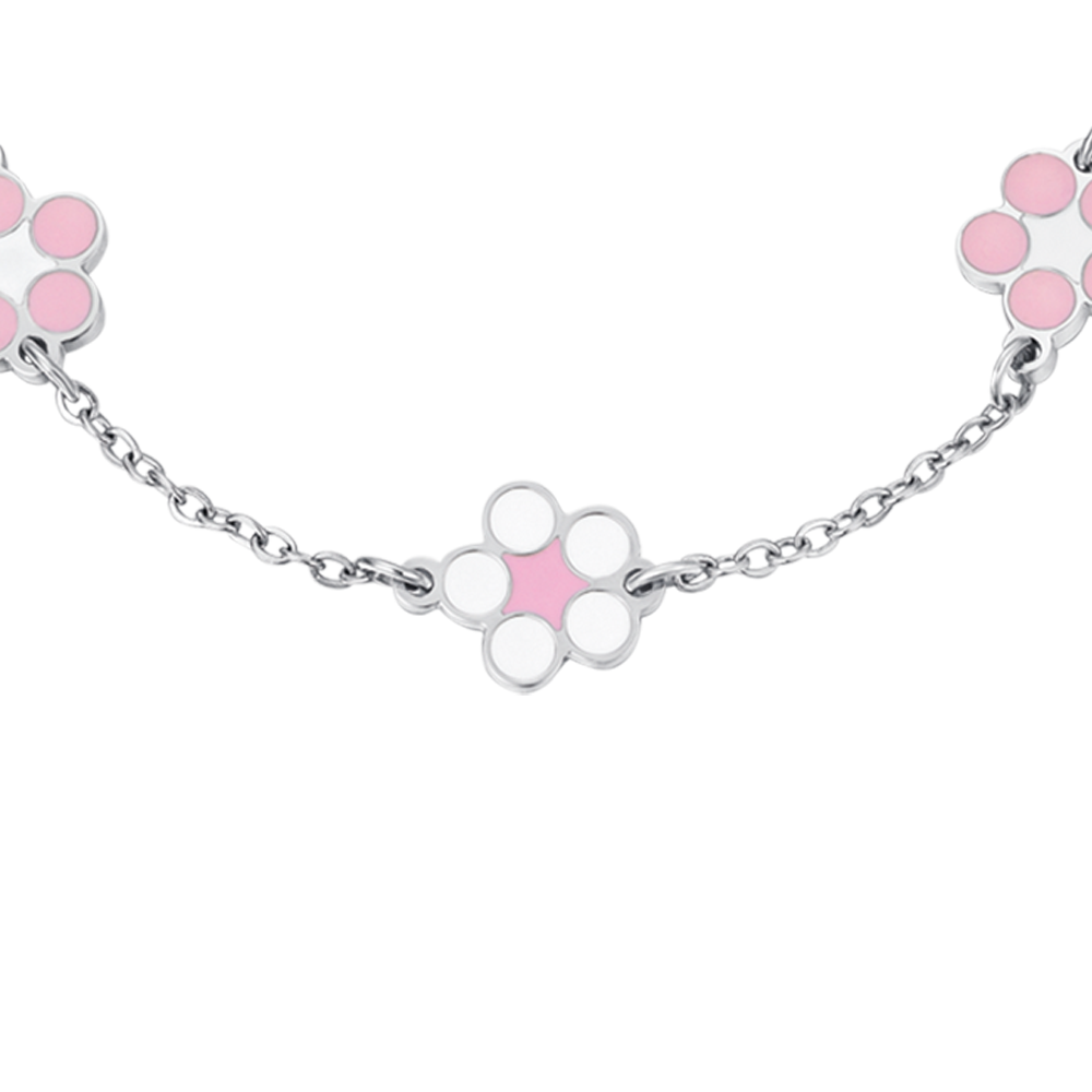 PULSERA DE ACERO NIÑA CON FLORES