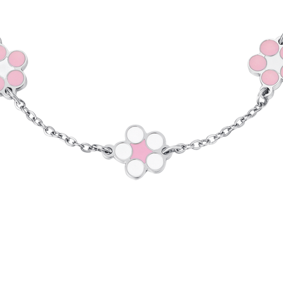 PULSERA DE ACERO NIÑA CON FLORES