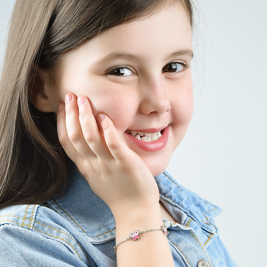 PULSERA DE ACERO PARA NIÑA CON MARIPOSAS