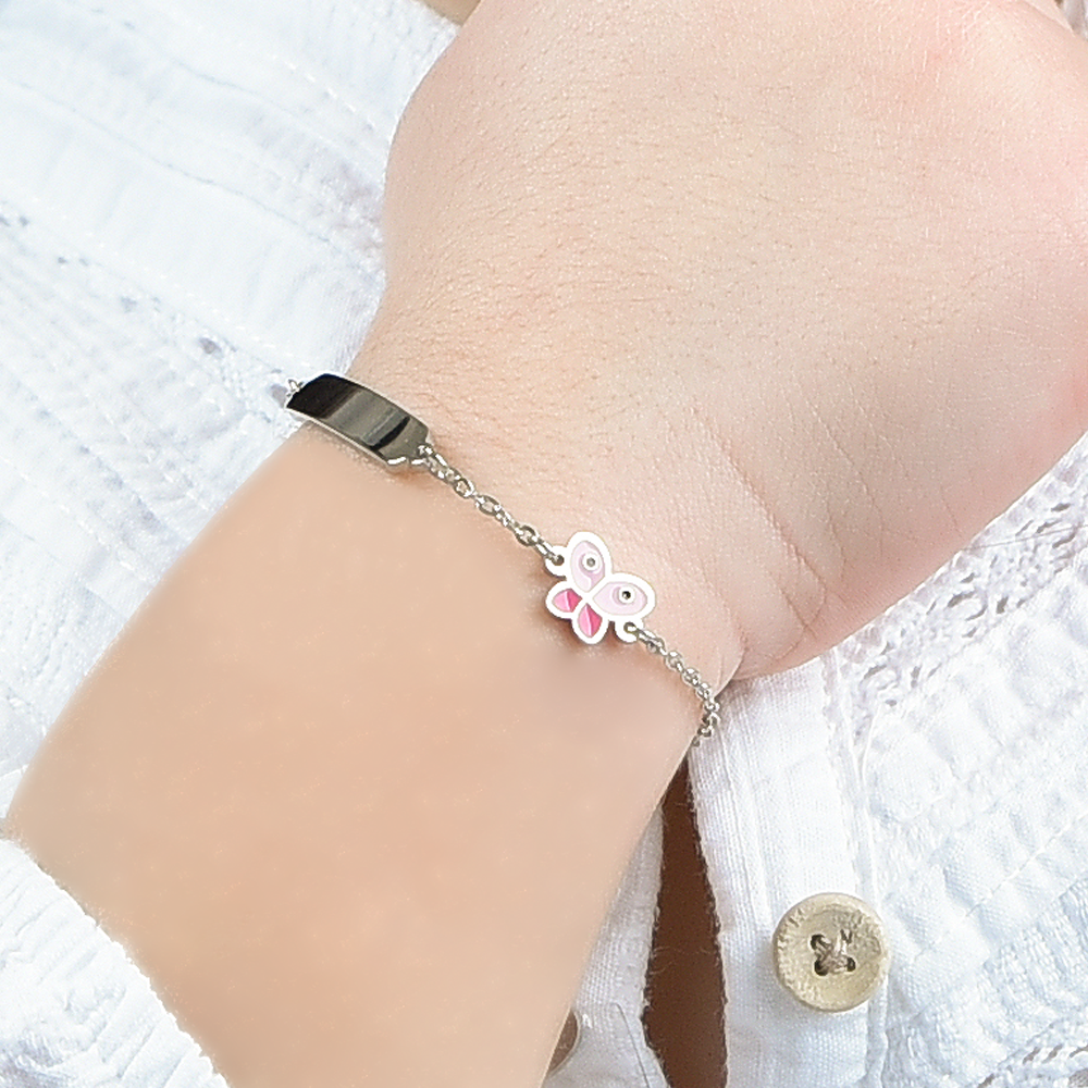 PULSERA DE ACERO NIÑA CON MARIPOSA