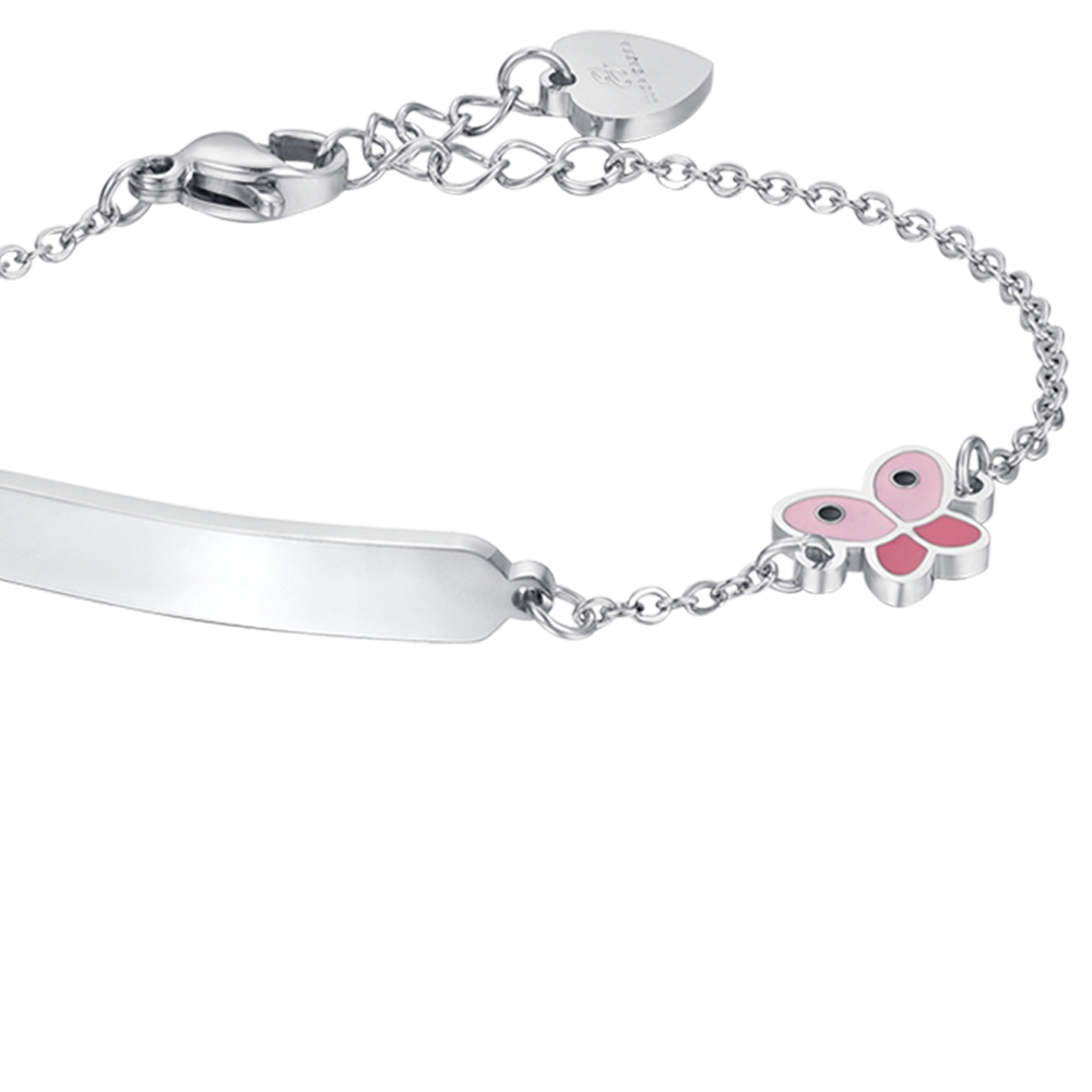 PULSERA DE ACERO NIÑA CON MARIPOSA