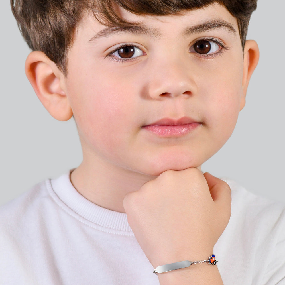 PULSERA DE ACERO PARA BEBÉ CON TREN