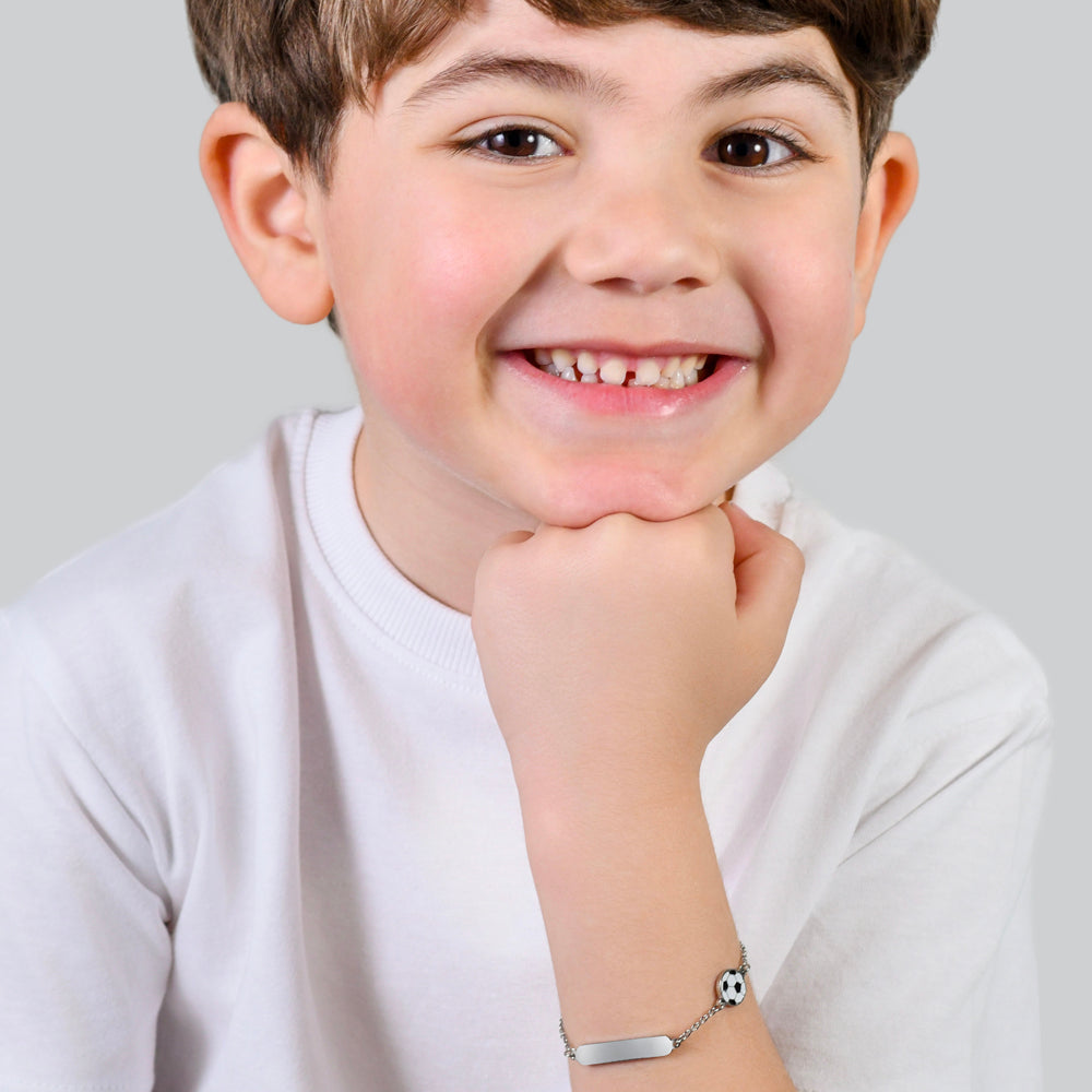 PULSERA DE ACERO PARA BEBÉ CON BOLA