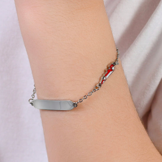 PULSERA DE ACERO PARA BEBÉ CON MÁQUINA
