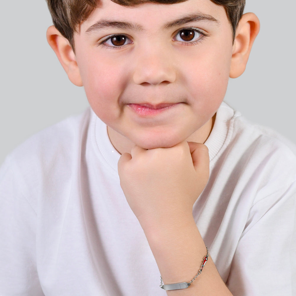 PULSERA DE ACERO PARA BEBÉ CON MÁQUINA