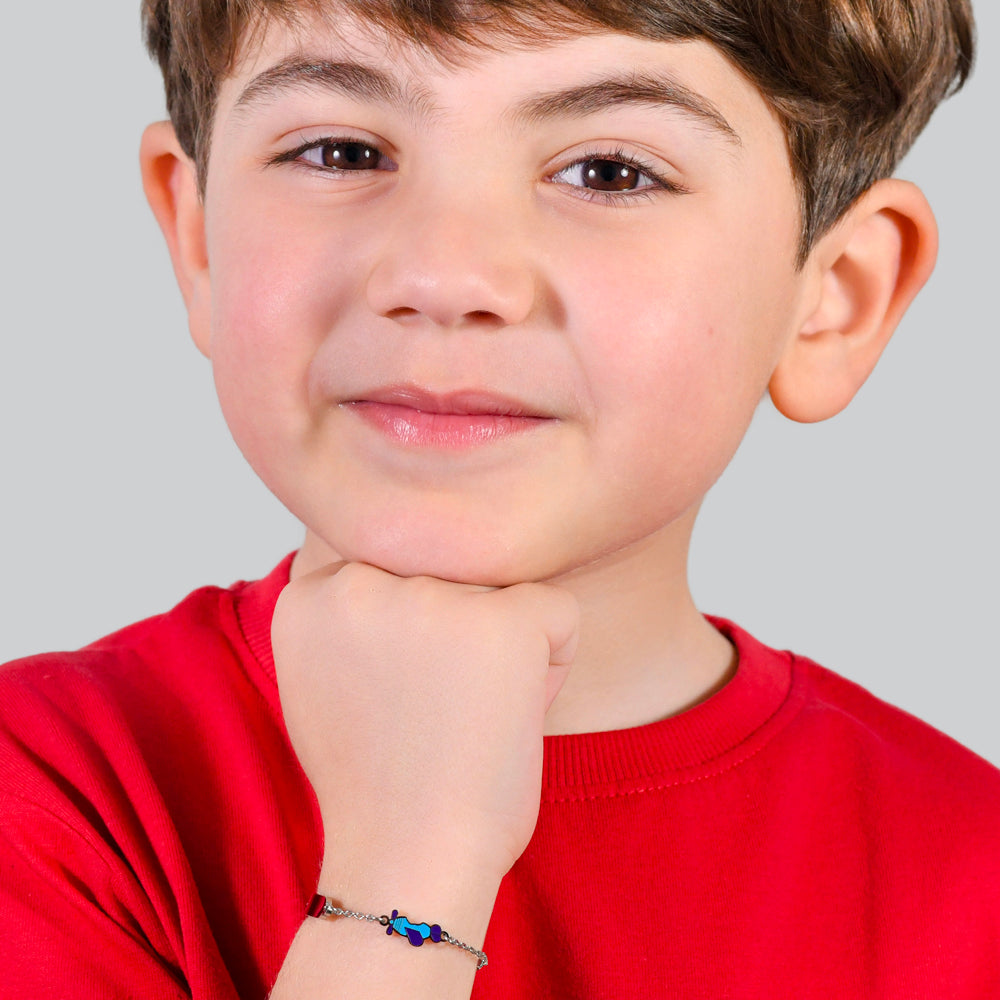 PULSERA DE ACERO PARA BEBÉ CON AVIÓN