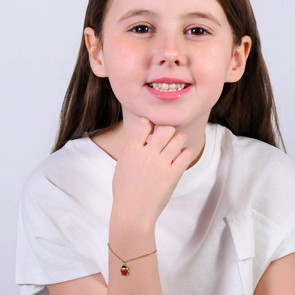 IP ORO ACERO PULSERA NIÑA CON MARIQUITA