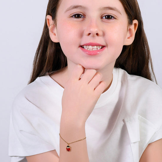 IP ORO ACERO PULSERA NIÑA CON MARIQUITA