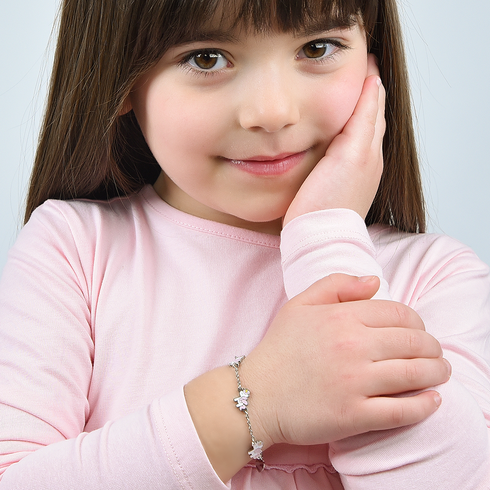 PULSERA DE ACERO PARA NIÑA CON UNICORNIOS