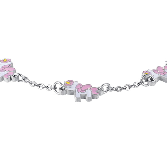 PULSERA DE ACERO PARA NIÑA CON UNICORNIOS