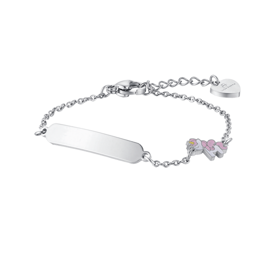PULSERA DE ACERO PARA NIÑA CON UNICORNIO