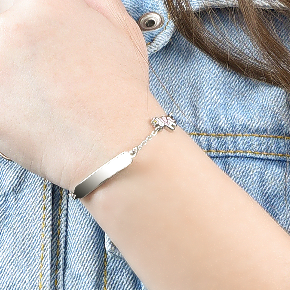 PULSERA DE ACERO PARA NIÑA CON UNICORNIO