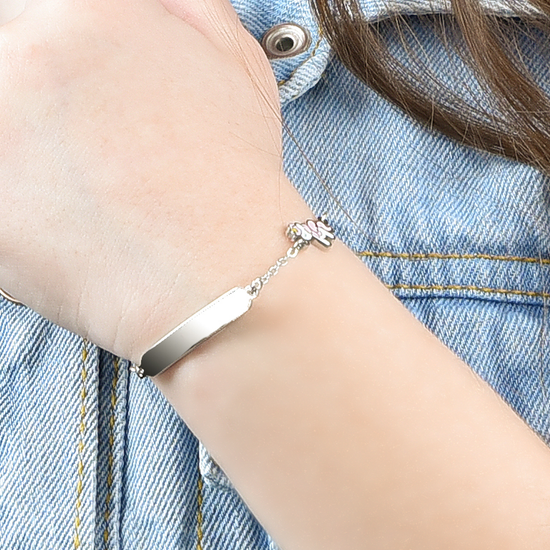 PULSERA DE ACERO PARA NIÑA CON UNICORNIO