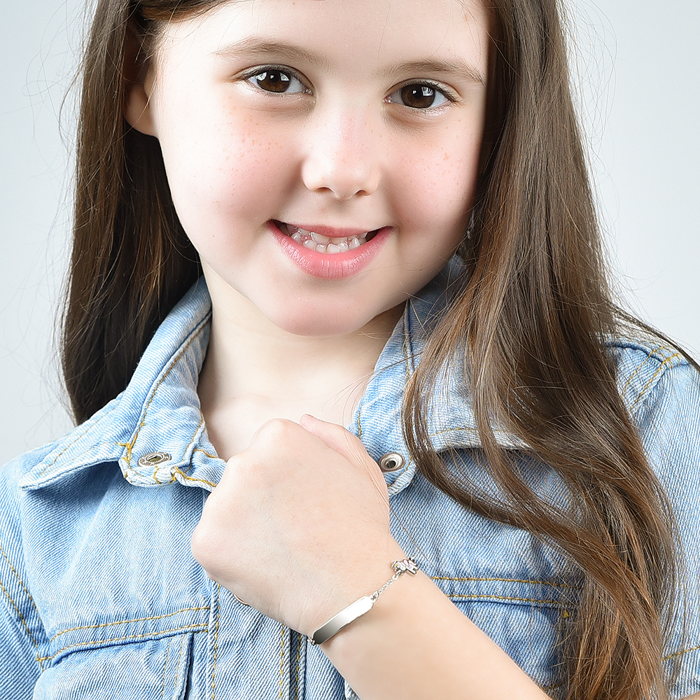 PULSERA DE ACERO PARA NIÑA CON UNICORNIO