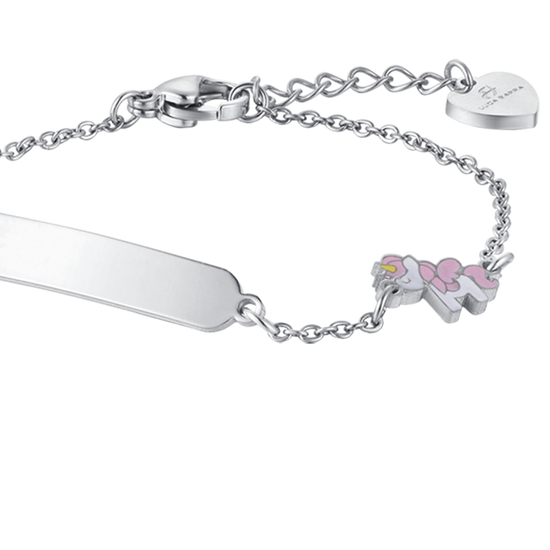 PULSERA DE ACERO PARA NIÑA CON UNICORNIO