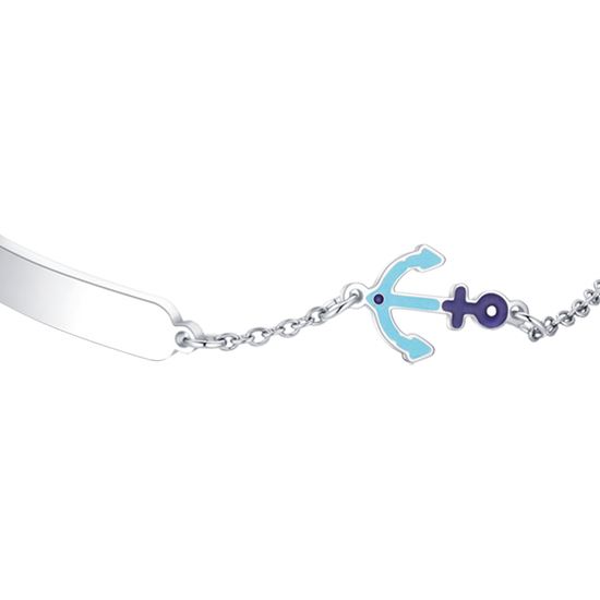 PULSERA DE ACERO PARA BEBÉ CON ANCLA AZUL