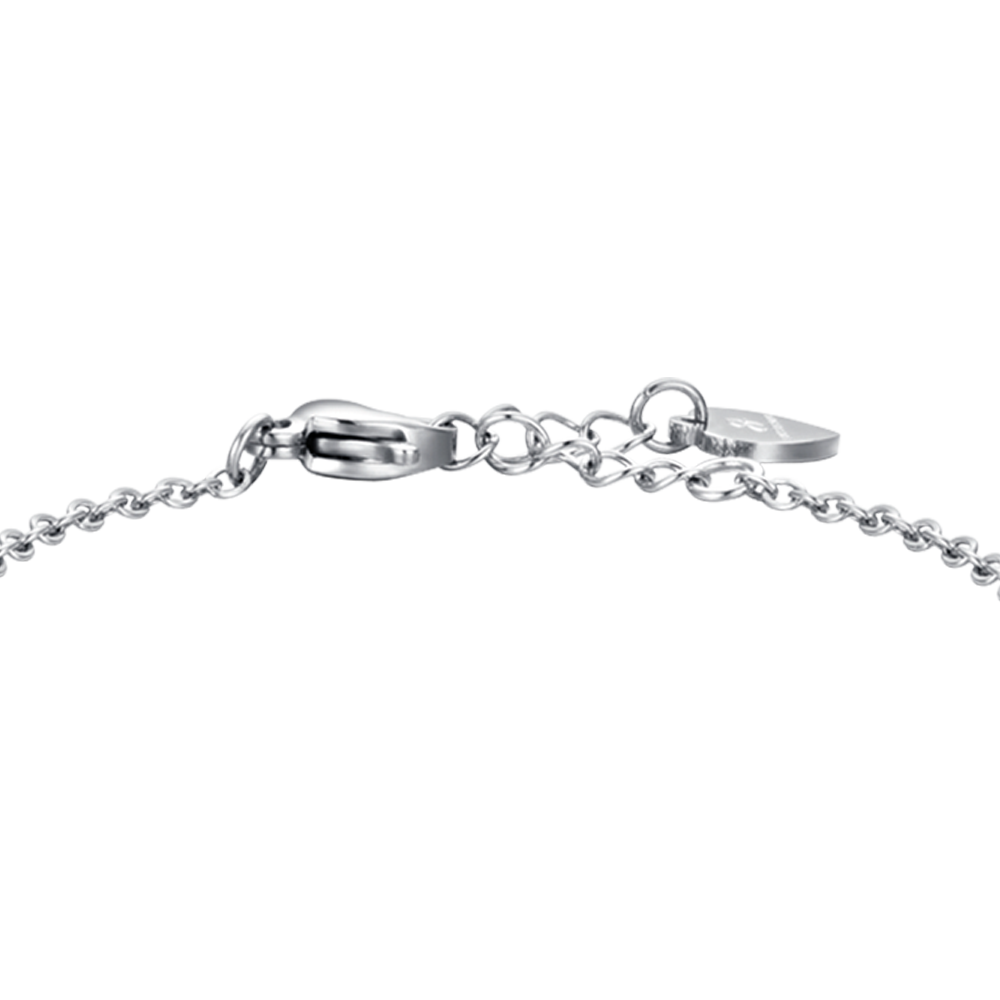 PULSERA DE ACERO PARA NIÑA CON MARIPOSA Y CRISTALES ROSAS