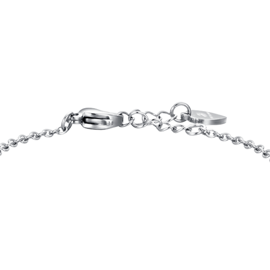 PULSERA DE ACERO PARA NIÑA CON MARIPOSA Y CRISTALES ROSAS