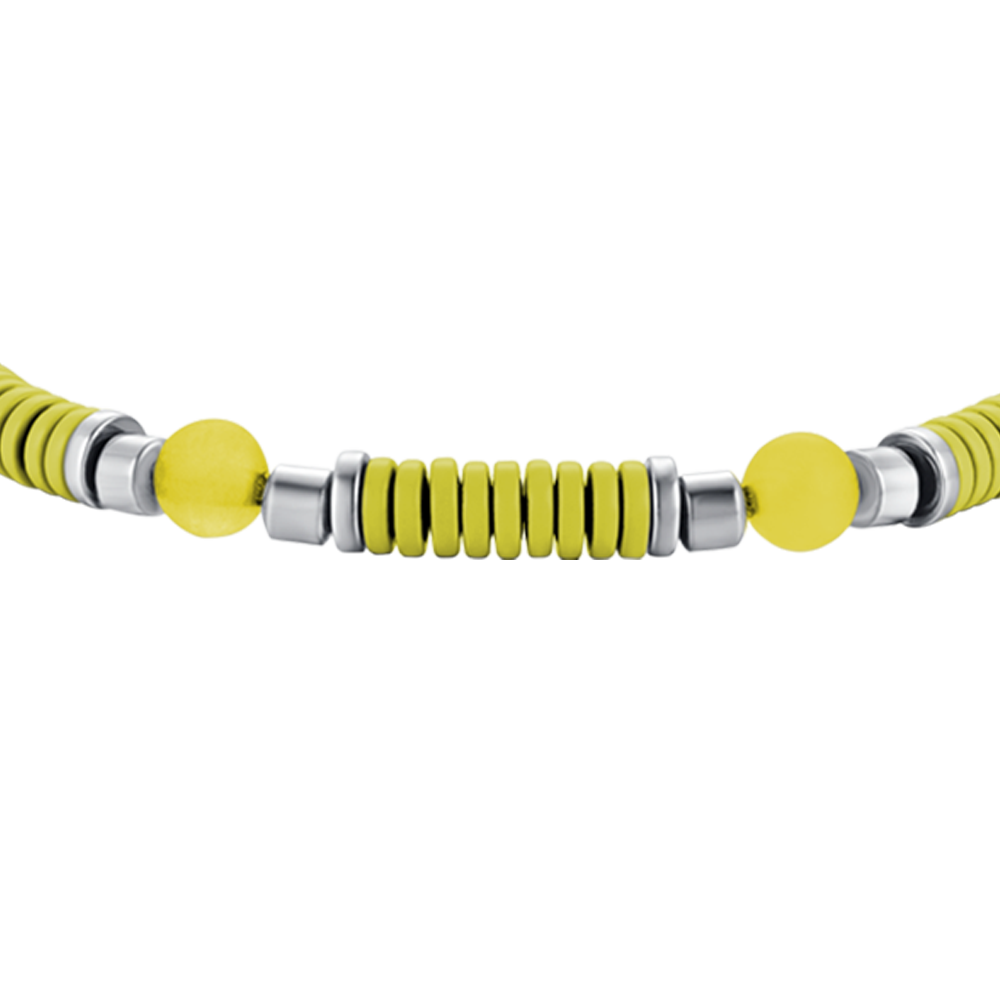 PULSERA DE ACERO PARA NIÑA CON PIEDRAS AMARILLAS Y ELEMENTOS DE ESMALTE AMARILLO