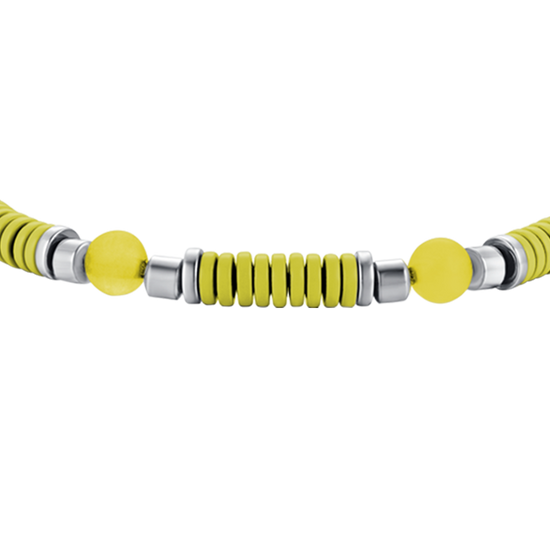 PULSERA DE ACERO PARA NIÑA CON PIEDRAS AMARILLAS Y ELEMENTOS DE ESMALTE AMARILLO