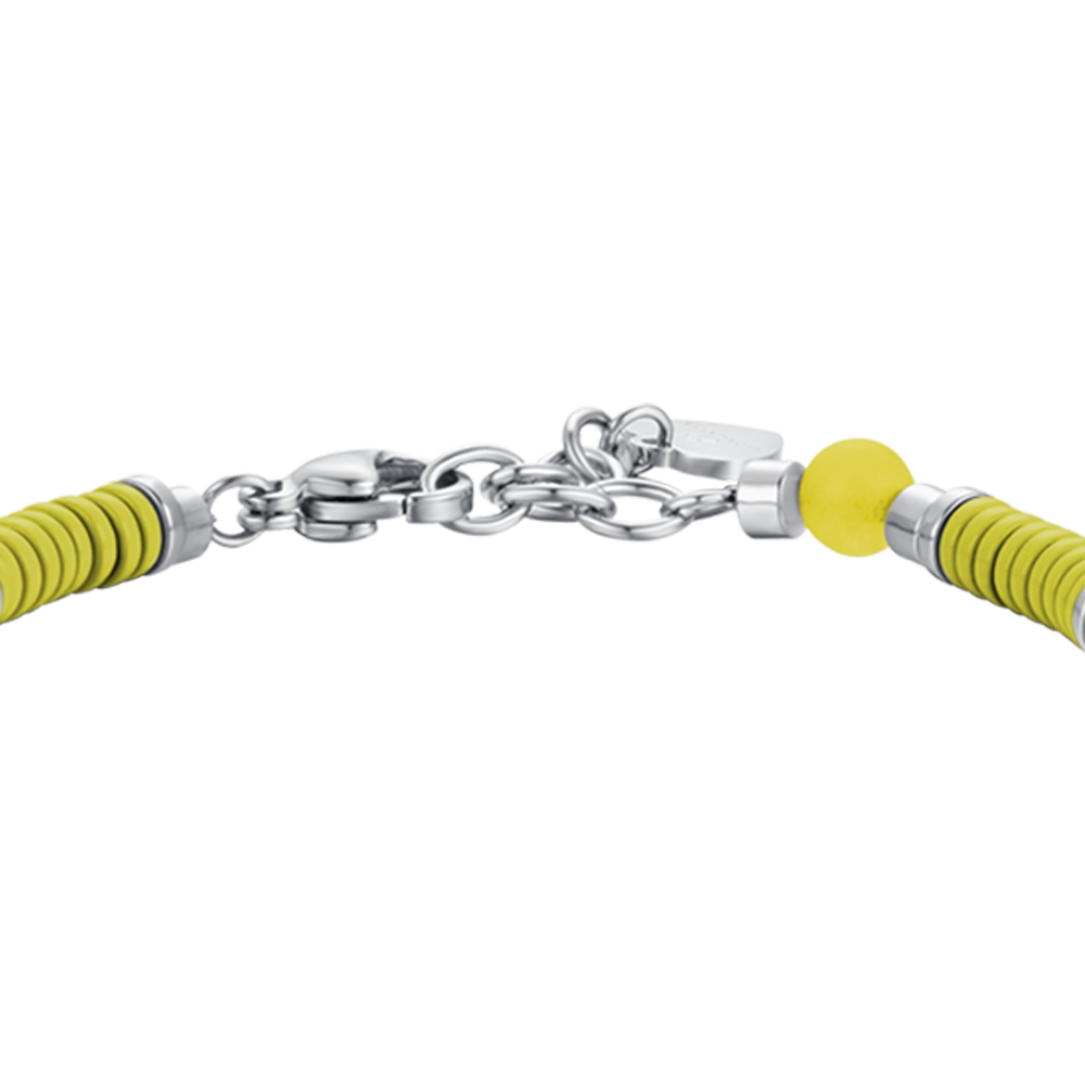 PULSERA DE ACERO PARA NIÑA CON PIEDRAS AMARILLAS Y ELEMENTOS DE ESMALTE AMARILLO