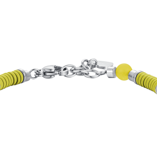 PULSERA DE ACERO PARA NIÑA CON PIEDRAS AMARILLAS Y ELEMENTOS DE ESMALTE AMARILLO
