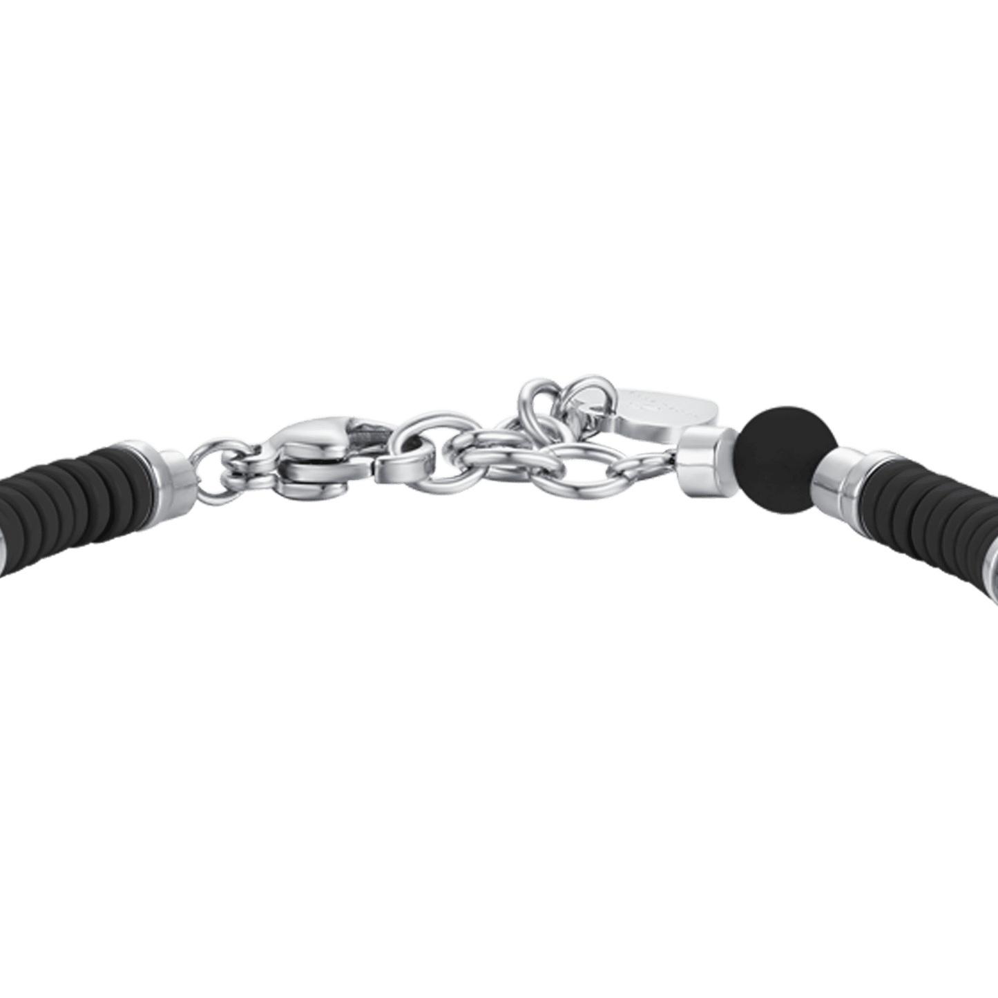 PULSERA DE ACERO PARA BEBÉ CON PIEDRAS NEGRAS Y ELEMENTOS DE ESMALTE NEGRO