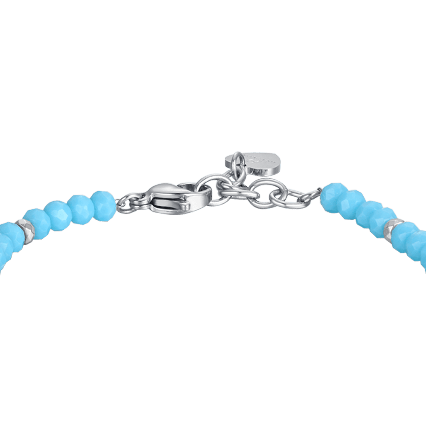 PULSERA INFANTIL DE ACERO CON PIEDRAS Y CORAZONES DE TURQUESA Luca Barra