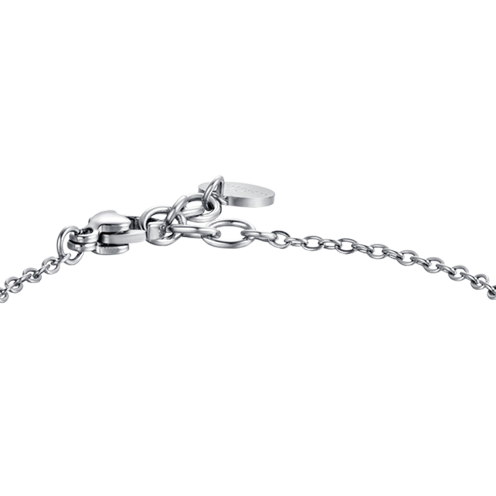 PULSERA DE ACERO PARA BEBÉ CON PIEDRAS BLANCAS Y NEGRAS