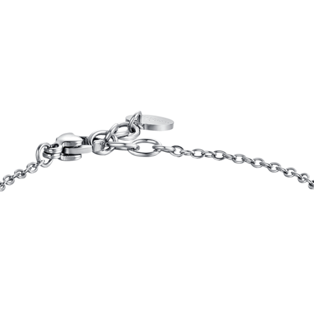 PULSERA DE ACERO PARA BEBÉ CON PIEDRAS ROJAS Y NEGRAS