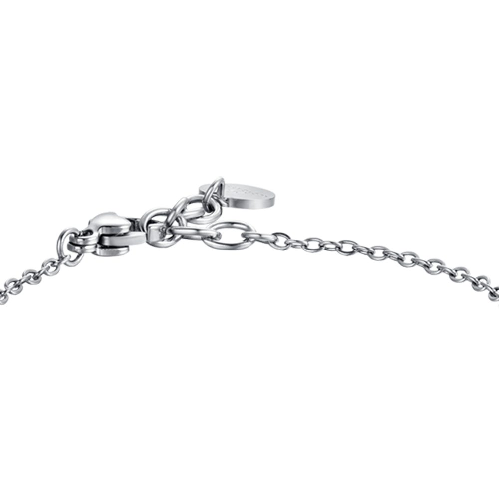 PULSERA DE ACERO PARA BEBÉ CON PIEDRAS AZULES Y BLANCAS