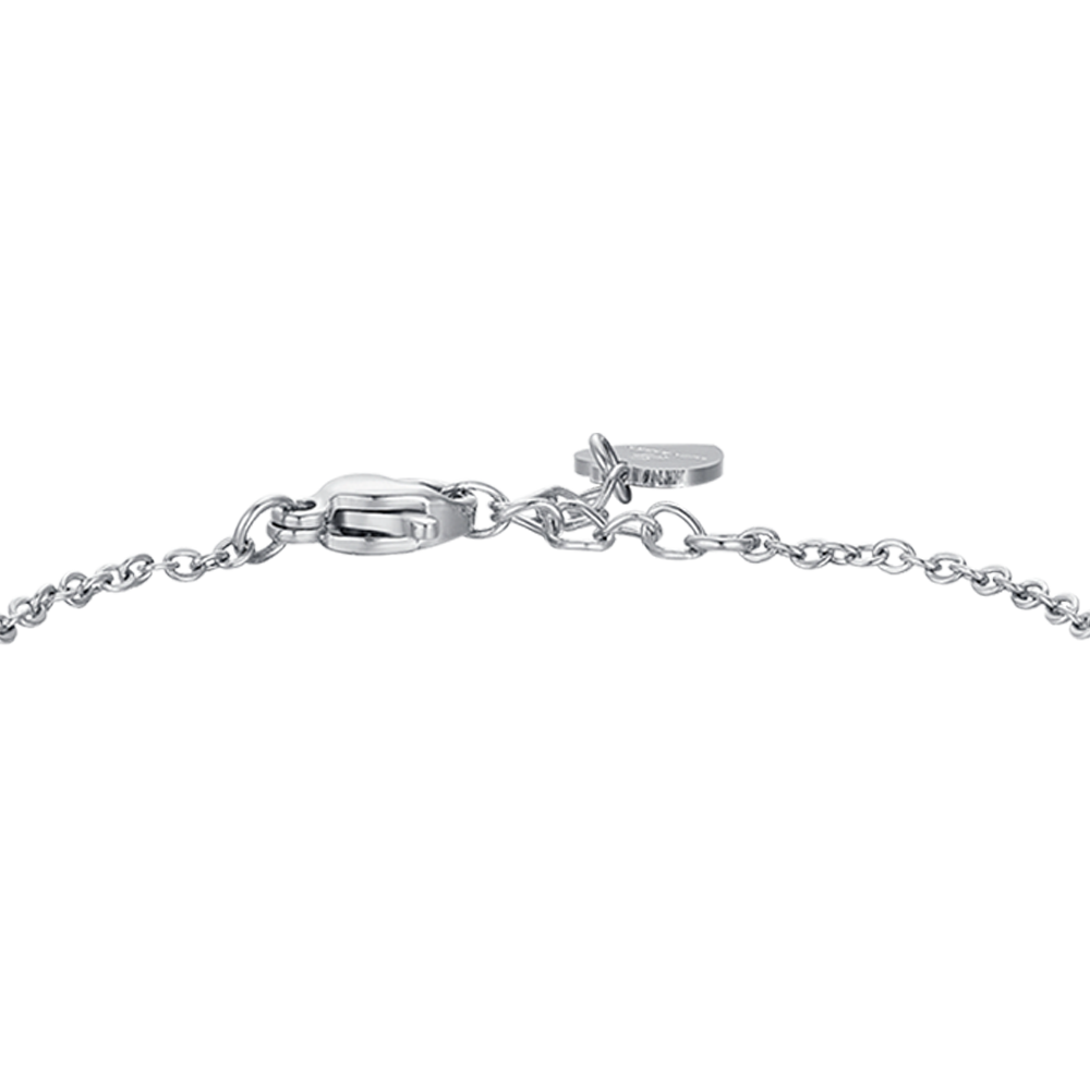 PULSERA DE ACERO NIÑA CON CORONA CON CRISTALES BLANCOS