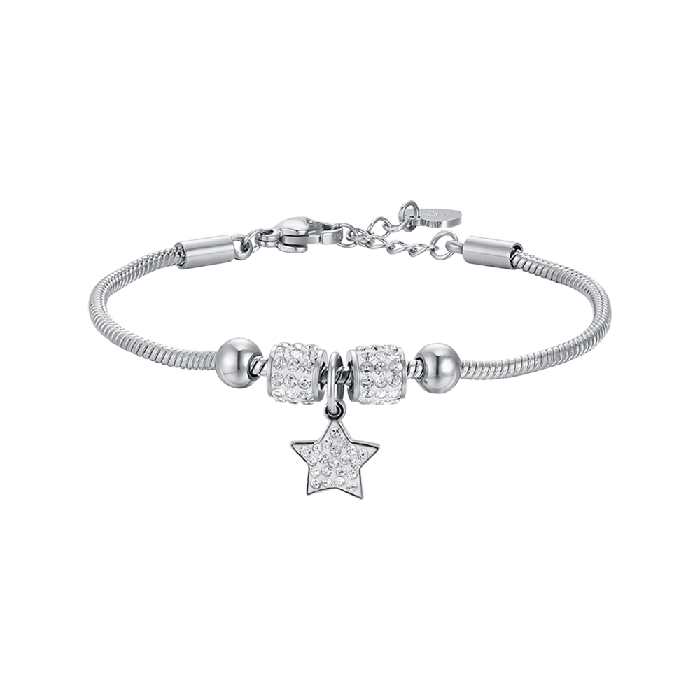 PULSERA INFANTIL EN ACERO CON ESTRELLA CON CRISTALES BLANCOS Luca Barra