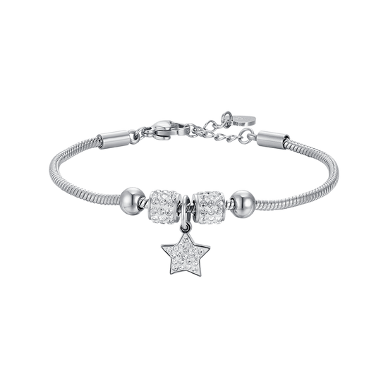 PULSERA ESTRELLA DE ACERO CON CRISTALES BLANCOS