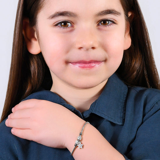 PULSERA ESTRELLA DE ACERO CON CRISTALES BLANCOS