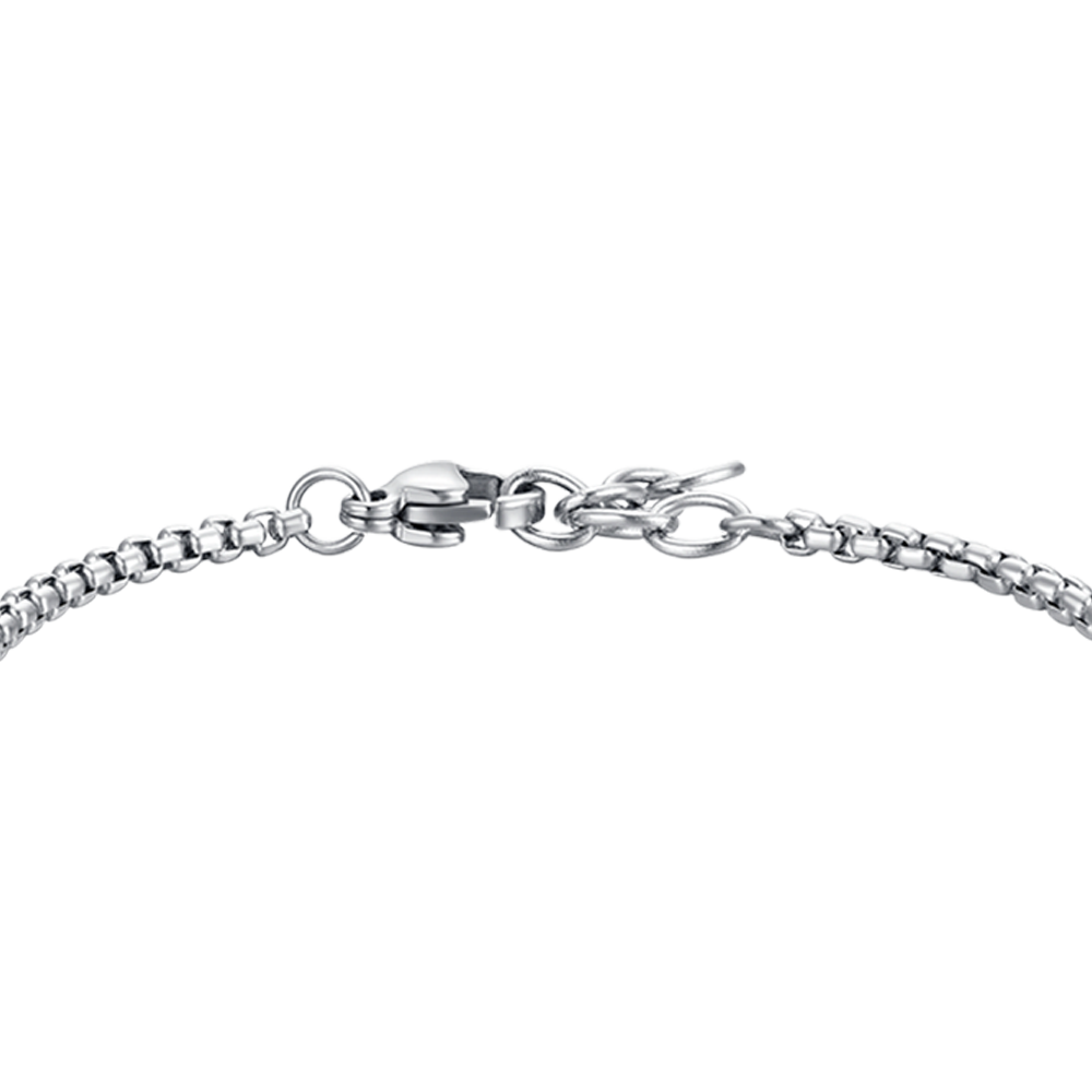 PULSERA DE ACERO PARA BEBÉ CON HEMATITES GRIS Y ANCLA
