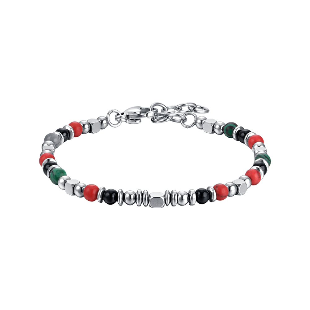 PULSERA DE ACERO PARA BEBÉ CON PIEDRAS MULTICOLORES
