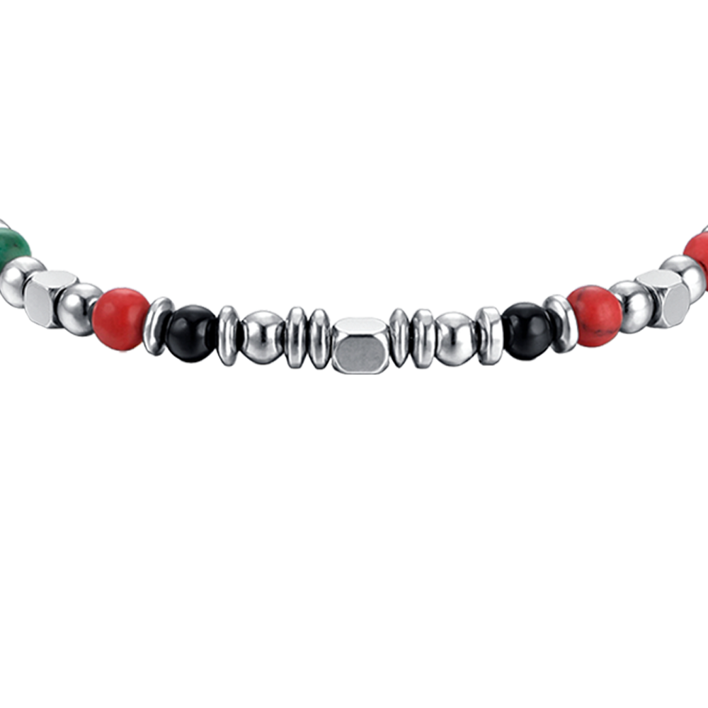 PULSERA DE ACERO PARA BEBÉ CON PIEDRAS MULTICOLORES