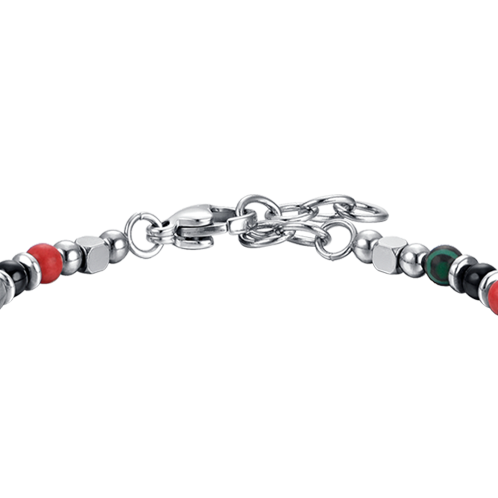 PULSERA DE ACERO PARA BEBÉ CON PIEDRAS MULTICOLORES