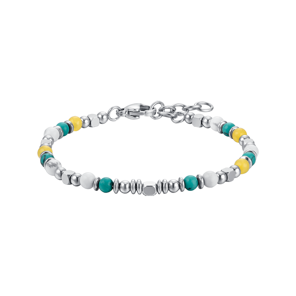 PULSERA DE ACERO PARA BEBÉ CON PIEDRAS MULTICOLORES