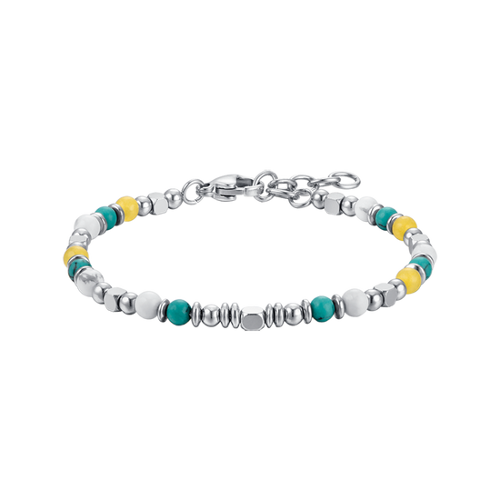 PULSERA DE ACERO PARA BEBÉ CON PIEDRAS MULTICOLORES