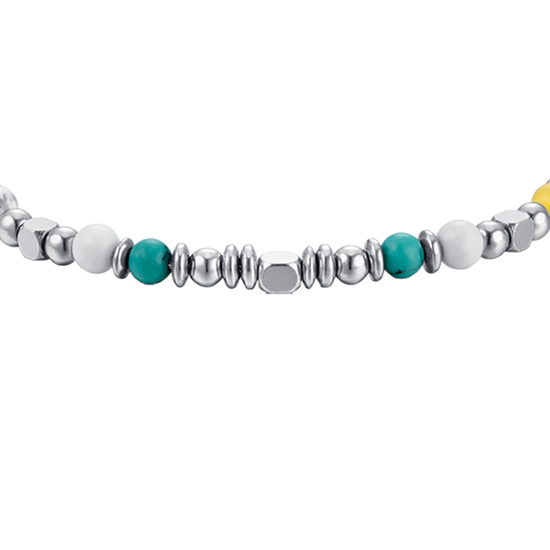 PULSERA DE ACERO PARA BEBÉ CON PIEDRAS MULTICOLORES