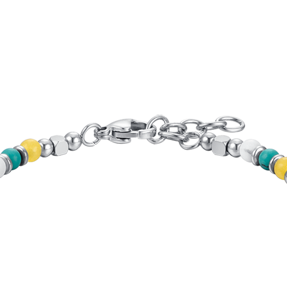 PULSERA DE ACERO PARA BEBÉ CON PIEDRAS MULTICOLORES