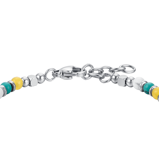 PULSERA DE ACERO PARA BEBÉ CON PIEDRAS MULTICOLORES